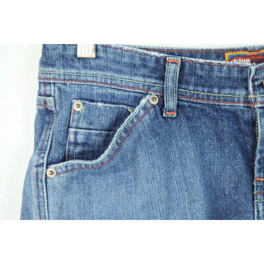 Vintage 90s Y2K Blue Asphalt Low Rise Short Shorts Juniors 5 Hot Pants Denim - Picture 2 of 7